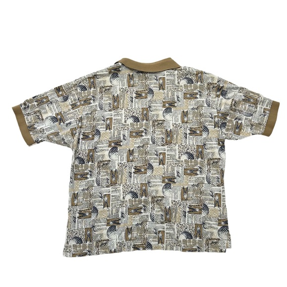 Vintage 90s Jantzen Sport AOP Golf Short Sleeve Polo Large - Picture 2 of 4